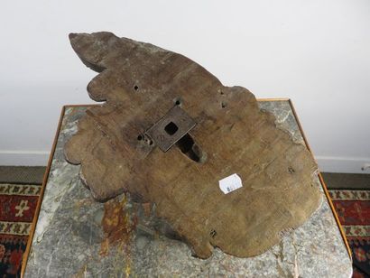 Cherub's head in carved oak with patina -...