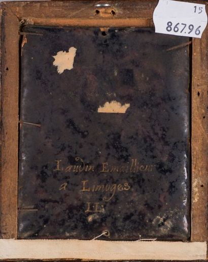 Jean LAUDIN, Limoges Two enamelled rectangular...