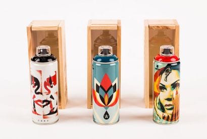 OBEY Silkscreen on aerosol can, 2019. In...