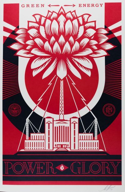 OBEY Green Power, 2017. Offset silkscreen...