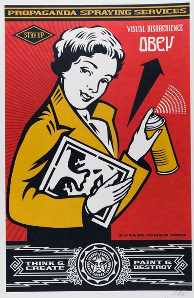 OBEY Obey Stay Up Girl, 2019. Offset silkscreen...
