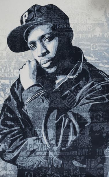 OBEY Chuck D Black Steel, 2018. Silkscreen...