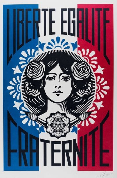 OBEY Liberty Equality Fraternity, 2019. Offset...