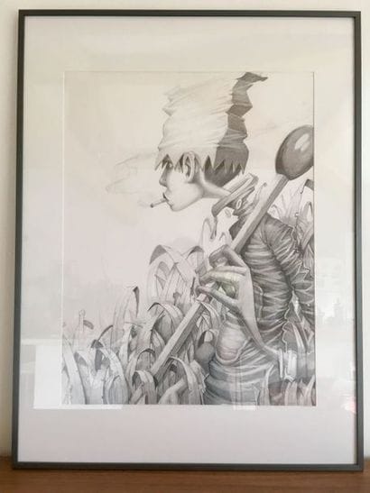 GAMO Thinking, 2019. Pencil on paper 300g,...