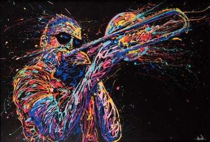 FLOW Trombonist, 2012. Acrylic on canvas,...