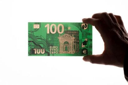 IMBUE PCB Euros (1€00), 2019. Gilded note...