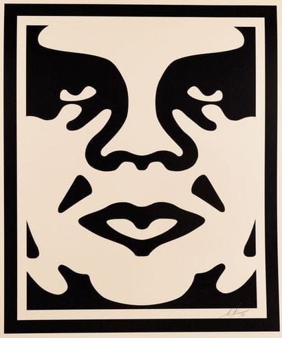 OBEY Obey tryptic cream, 2019. Offset silkscreen...