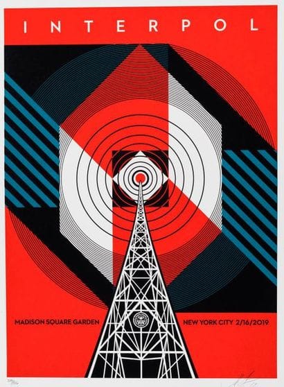 OBEY Interpol, 2019. Silkscreen signed lower...