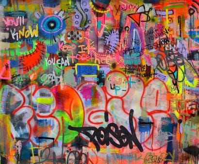 Monica ALONSO Fragile, 2017. Aerosol, acrylic...