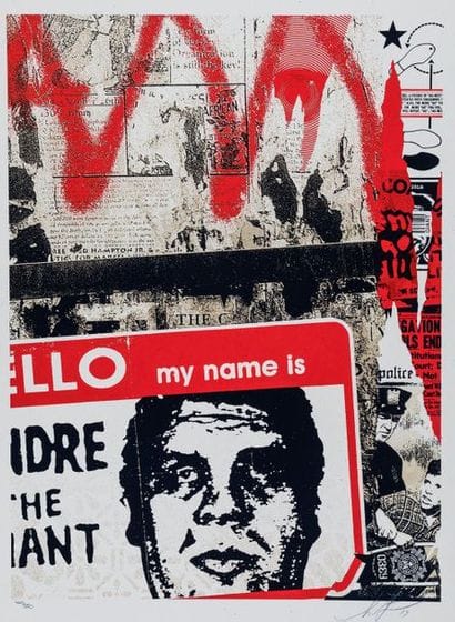 OBEY Hello My Name Is, 2019. Silkscreen signed...