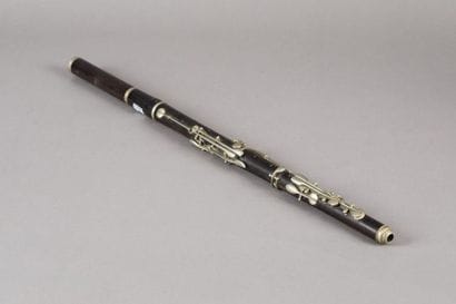 Rosewood transverse flute with 10 nickel...