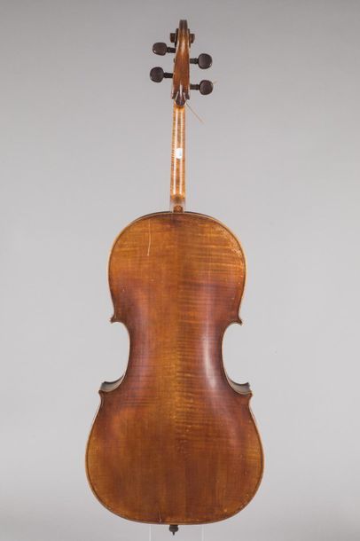 4/4 study cello, French-made early 20th century...