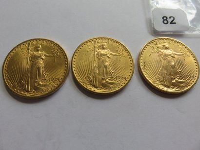 Gold coins - USA - Lot of 3 x 20 Dollars...