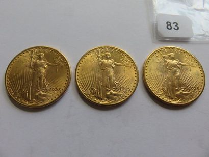 Gold coins - USA - Lot of 3 x 20 Dollars...