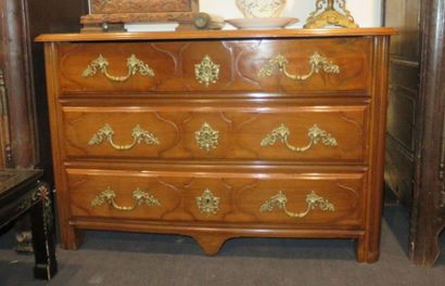 Moulded walnut chest of drawers opening with...