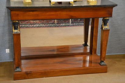 Large cherry wood console, opens to a belt...