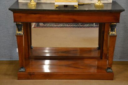 Large cherry wood console, opens to a belt...