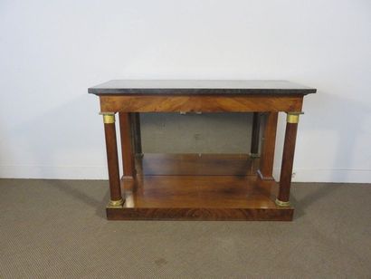Mahogany and mahogany veneer console, opens...