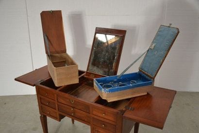 Solid mahogany dressing table, the top has...
