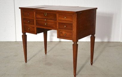 Solid mahogany dressing table, the top has...