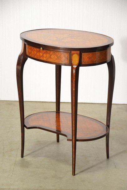 Living room table in marquetry of rosewood...