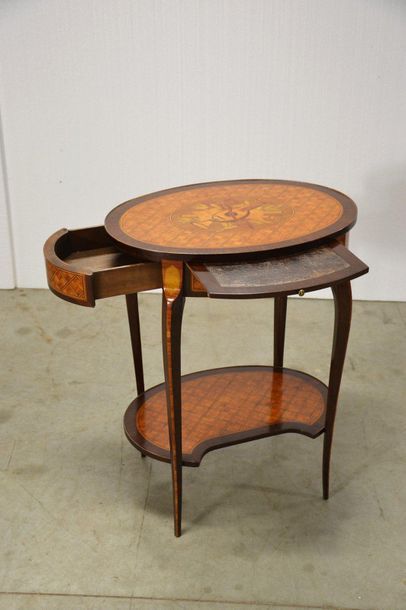 Living room table in marquetry of rosewood...