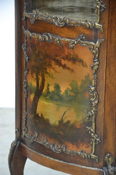 Stained wood showcase with MARTIN varnish...