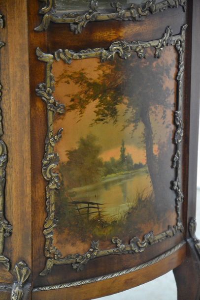 Stained wood showcase with MARTIN varnish...