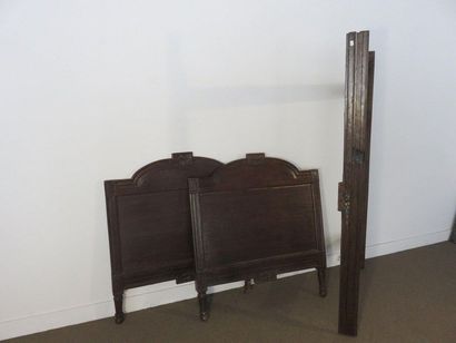 Small bed with equal bedside tables in oak...