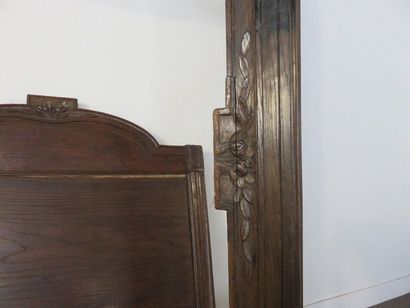 Small bed with equal bedside tables in oak...