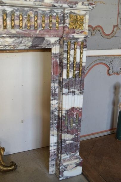 Peach Blossom marble mantel from the Pyrenees...