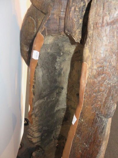 Two important oak statues of St. Joseph and...