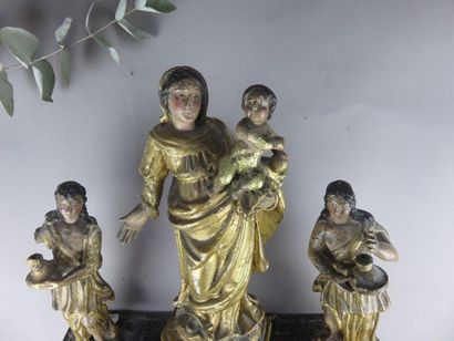 Trinitarian group: Virgin and Child framed...