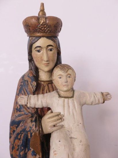 Saint Anne and the Child Jesus in polychrome...