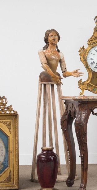Lacquered wood sculpture: processional mannequin...