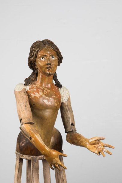 Lacquered wood sculpture: processional mannequin...