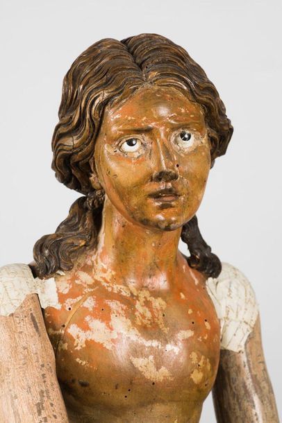 Lacquered wood sculpture: processional mannequin...