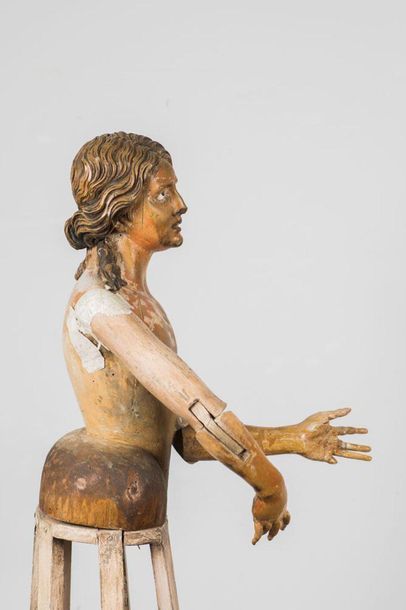 Lacquered wood sculpture: processional mannequin...