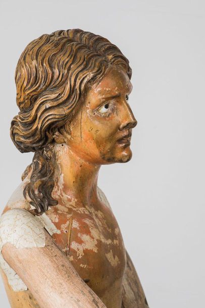 Lacquered wood sculpture: processional mannequin...