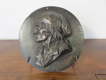 BRISSON, 1868 Médaillon en bronze figurant...