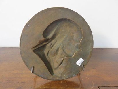 BRISSON, 1868 Médaillon en bronze figurant...