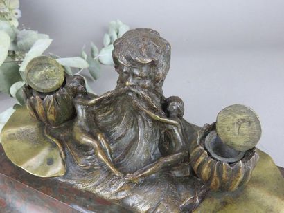 Marius SAÏN, 1877-1961 Encrier en bronze...
