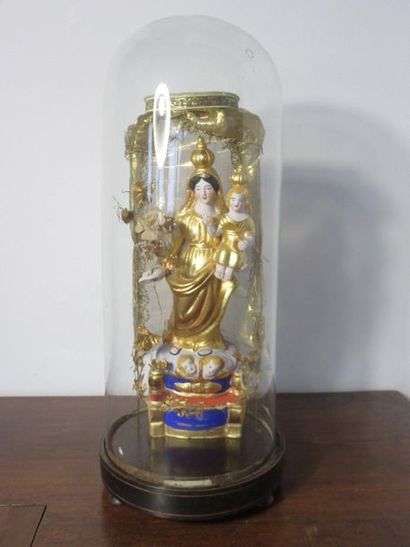Vierge de Marseille en terre-cuite polychrome...