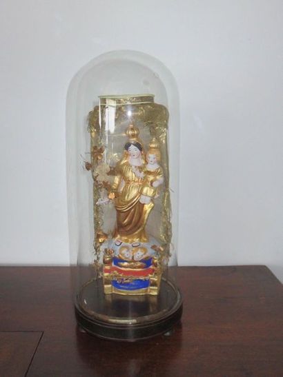 Vierge de Marseille en terre-cuite polychrome...