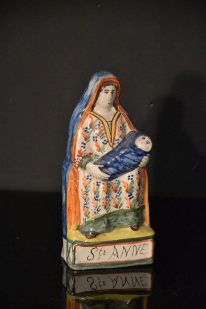 HENRIOT QUIMPER Rare représentation de Sainte-Anne...