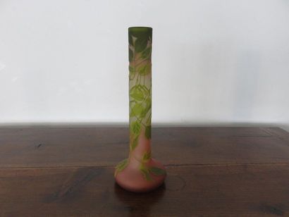 GALLE Vase à long col en verre dégradé de...