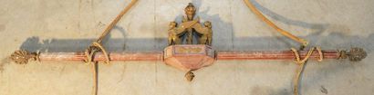 Rare suspension de château en acajou, bronze...