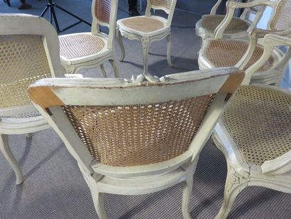 Rare suite de trois fauteuils et quatre chaises...