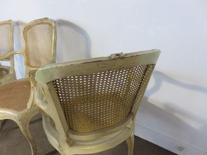 Rare suite de trois fauteuils et quatre chaises...