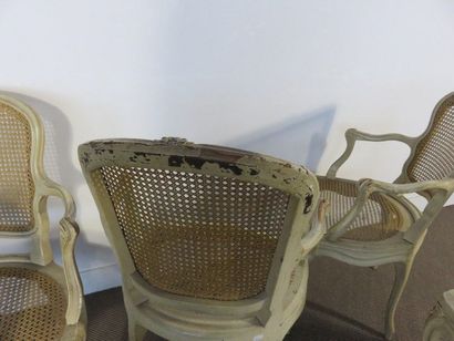 Rare suite de trois fauteuils et quatre chaises...